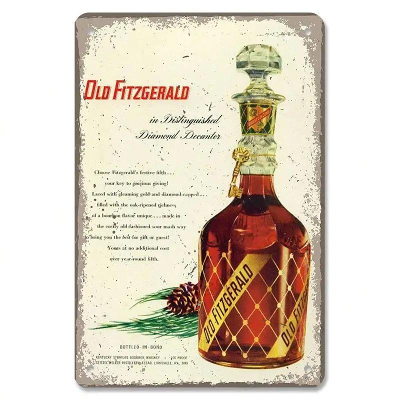 Винтажный постер Виски Сигара Металлическая жестяная табличка Ретро Декоративные тарелки Для Гаража Клуба Мужской пещеры Бара Отеля Кафе Настенный декор