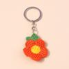 Aihua Hot New Handmade Knitted Keychain Keyring For Women Girl Cute Crocheted Flower Pendants Car Key Ring Handbag Charms Gifts