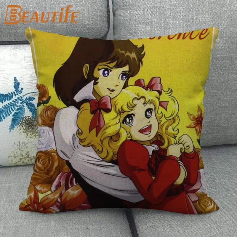 New Arrival Candy Candy Pillowcase Bedroom Home Decorative Cover 45x45cm Square Zipper Pillow Cases Cotton Linen Fabric No Fade