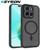 KEYSION Матовый полупрозрачный магнитный чехол для телефона HONOR X7d 5G Силикон+ПК Прозрачный противоударный чехол для Honor 400 Smart 5G
