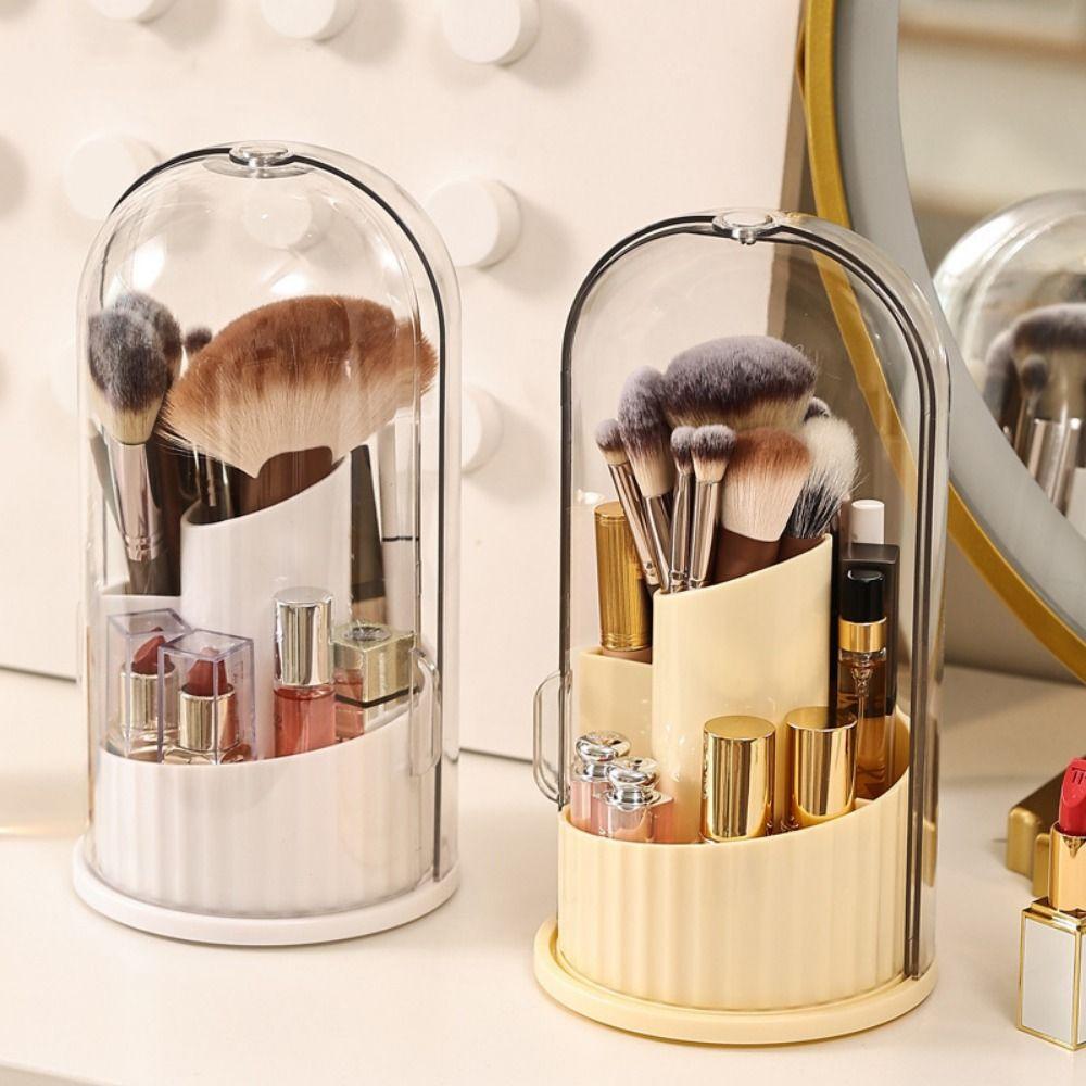 Clear Makeup Brush Storage Bucket Plastic Eye Shadow Storage Box  Bathroom