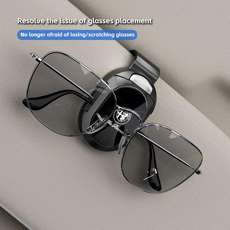 AAACN1 Car Sunglasses Clip Sun Visor Glasses Holder Card Ticket Storage For Alfa Romeo giulietta 159 mito giulia stelvio 147 Accessorie