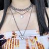 Punk  Hip-hop Fancy Handmade Round Beads Stainless Steel O Word Clavicle Chain Necklace Accessaries Choker for Women Men Jewelry