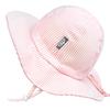 Girls Cotton Sun Hat Summer Floppy Hat for Babies and Toddlers Pink [JAN & JUL] 50+UPF (M 6-24 Months, Stripe)