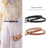Korean Style Elegant Leather Belt For Dress And Jeans With Metallic Pin Buckle And Crocpattern Finish