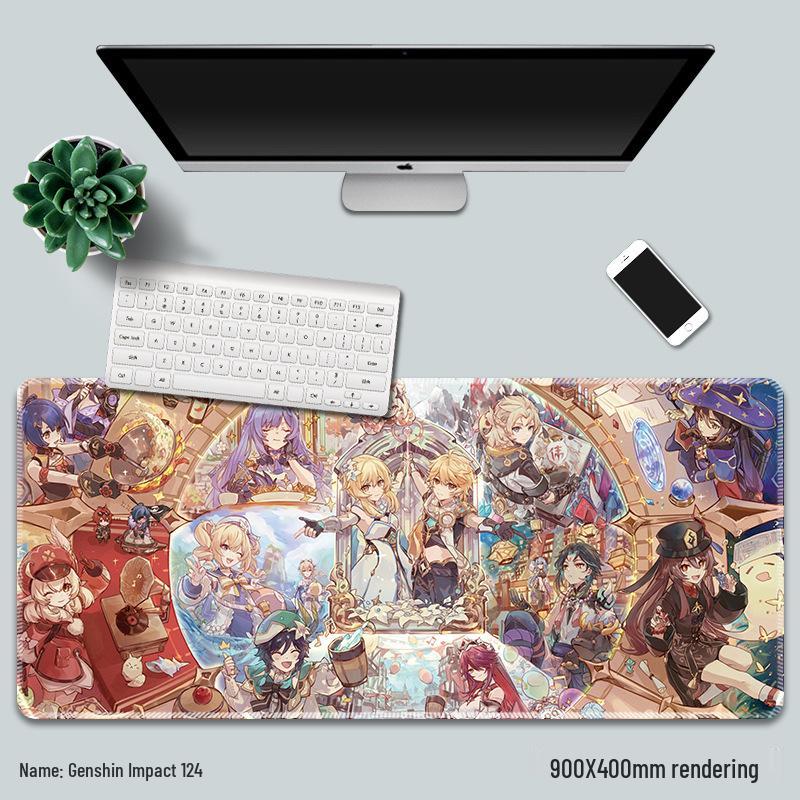 Очень большой коврик для мыши Genshin Impact Венти - Утолщенный аниме коврик для клавиатуры
