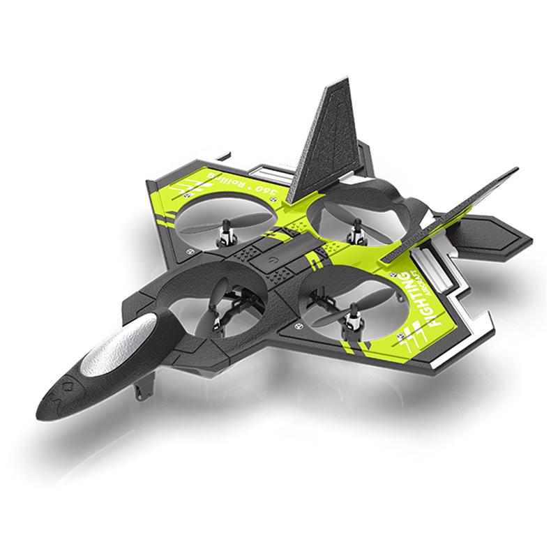 S98 RC Пенопластовый Акробатический Самолет Игрушка Светодиодная Подсветка Пульт Дистанционного Управления Фиксированная Высота Четырехосный Боевой Дрон Истребитель с Защитой от Столкновений Детские Игрушки Мальчик