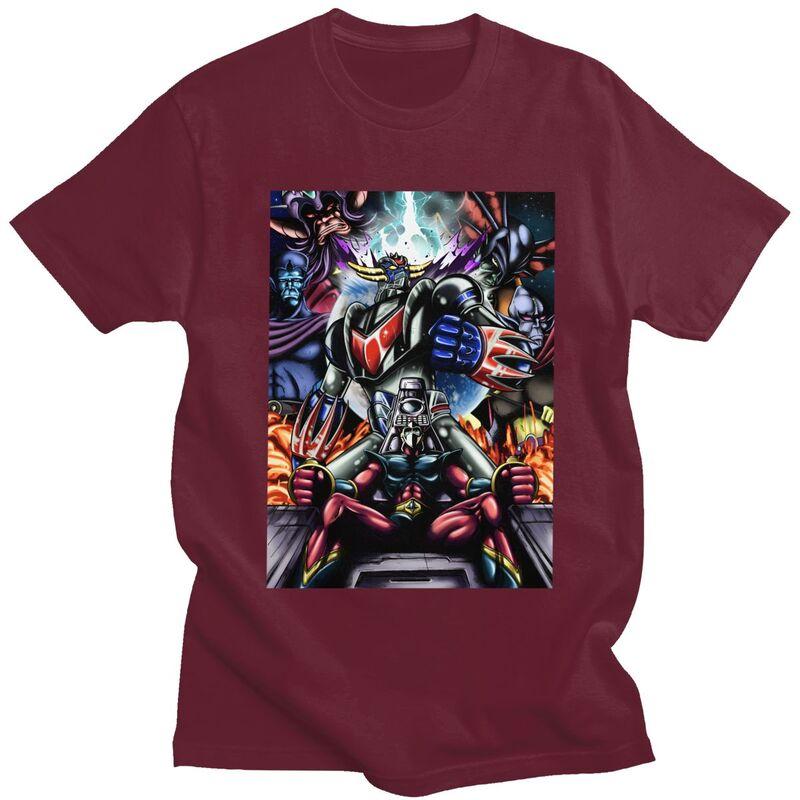 Мужская футболка Grendizer на заказ Хлопковая футболка Goldorak Goldrake Ufo Robot Т-shirts Приталенная одежда