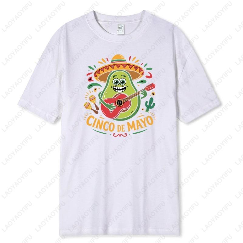 Cinco De Mayo Unisex TShirt Celebrate Mexico May 5th Holiday Guitar Flower Cactus Tees Soft Cotton Graphic Tshirts Fashion Tops