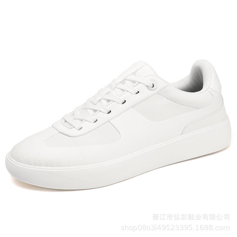 The first layer of cowhide men's and women's low-top soft-soled white shoes outdoor leather fashion versatile casual skateboard shoes