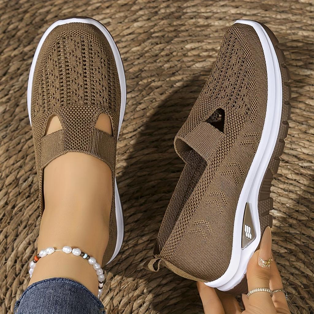 Дышащие Слипоны на Плоской Подошве Спортивные Туфли для Женщин, Легкая и Удобная Повседневная Обувь, Подходящая для Парков, Летнего Отдыха, Женская Обувь