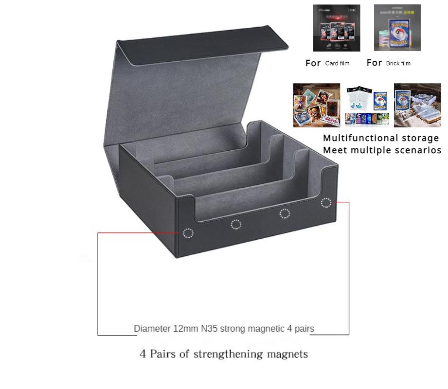 1800+ Trading Card Storage Box Magnetic Closure Card Deck Boxes PU Leather Card Box Card Storage Case for Magic Commander TCG