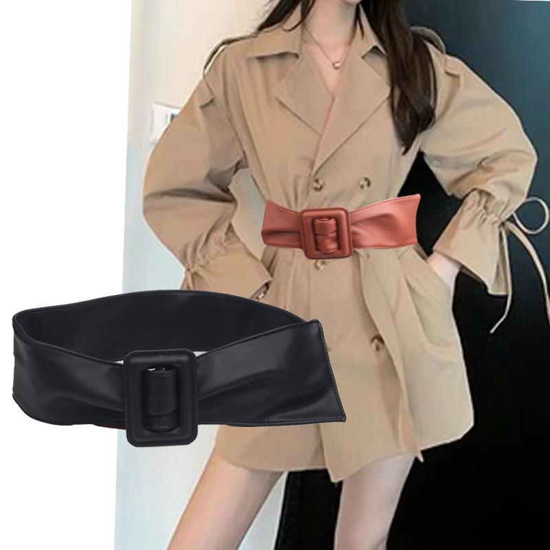 Женский мягкий пояс-стример, пояс для тренча, многоцветный, декоративный пояс для юбки, мягкая кожа, женский простой широкий пояс