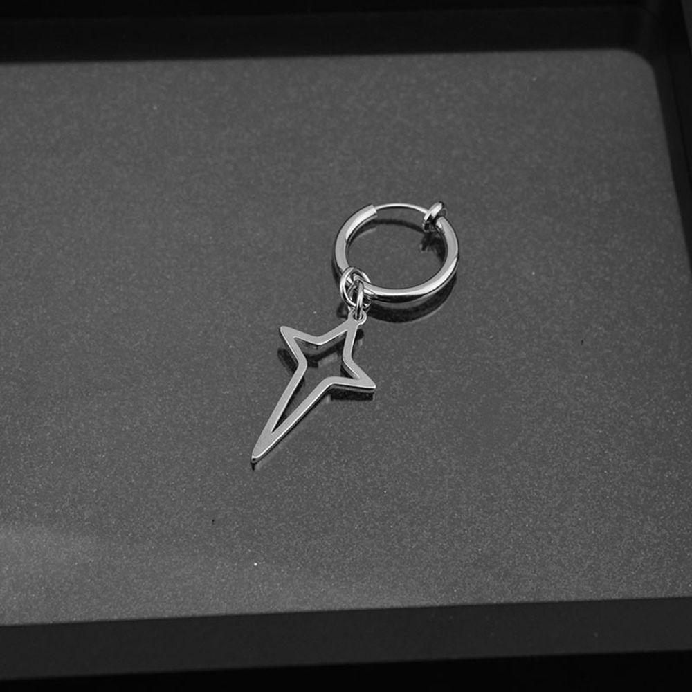 Male Fashion Jewelry Cross Star Dangle Earring Korean Style Ear Cuff Men Hoop Earring Clip Earring