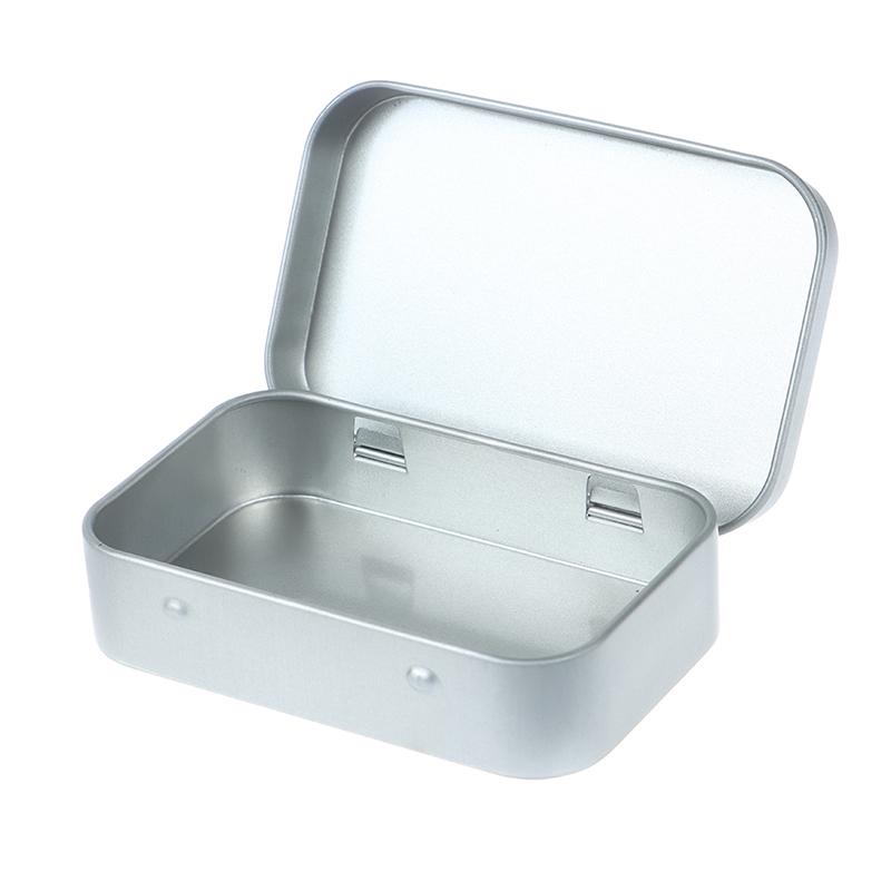 1 шт., маленькая пустая металлическая жестяная серебряная флип-коробка для хранения, органайзер