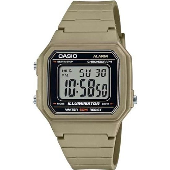 Стандартные цифровые мужские часы CASIO W-217H-5AV Хаки Зарубежная модель
