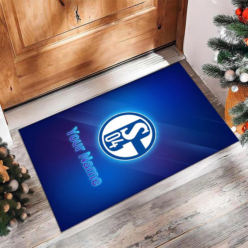 Schalke 04 FC Printed Crystal Velvet Rug Non‑Slip Crystal Velvet Carpet For Sofa Bedroom Indoor Home Decoration