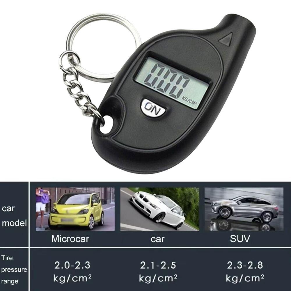 LCD Display Tire Pressure Meter Keychain Style Car Tire Pressure Meter  Auto Motorcycle
