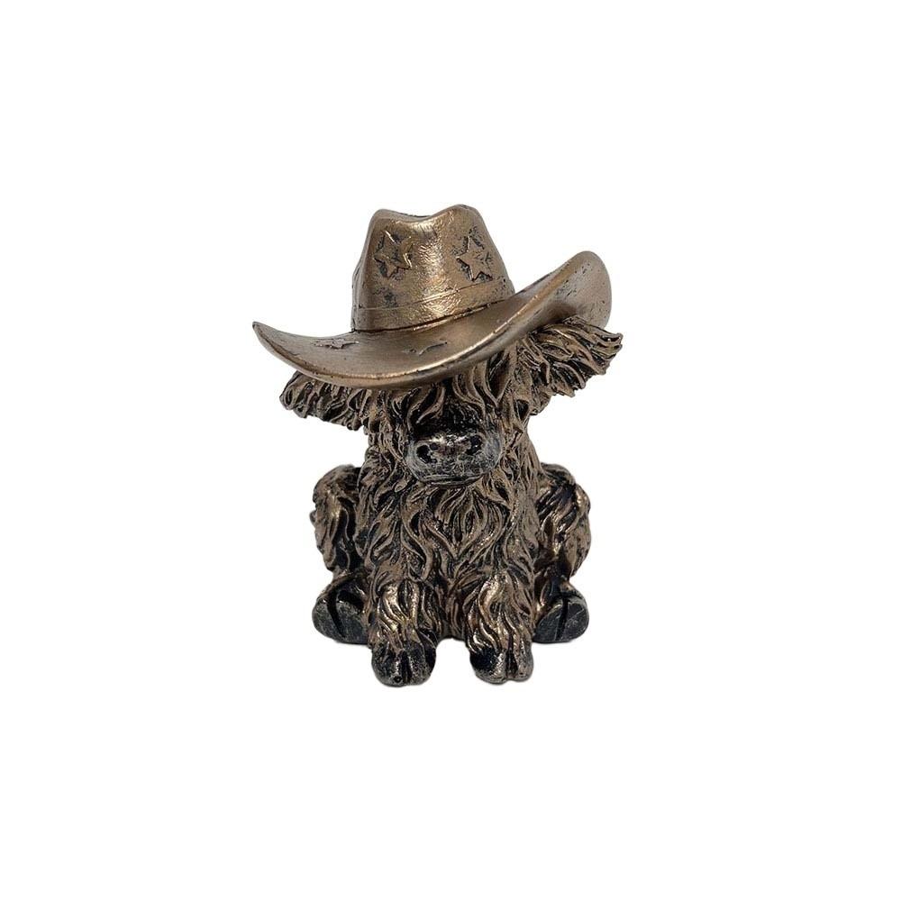 Cartoon Highland Cattle Ornament Resin Valentine's Day Ornament Highland Cow Figurine  Wedding