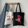 Japanese Demon Slayer Anime Canvas Bag Casual Cartoon Letter Print Hip Hop Large Capacity Fashion Punk Fun Vintage Shoulder Bags