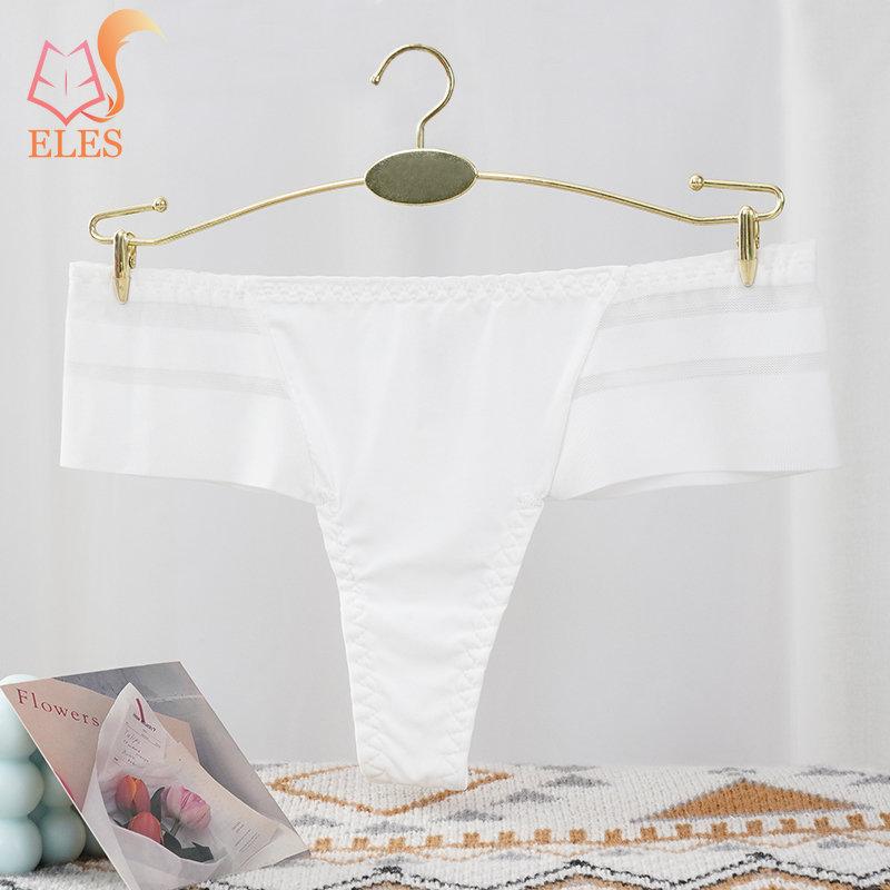 Women's Elephant Nose Thongs Panties Low Waist Mesh Hollow G-string Breathable Seamless Underwear