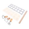 Pasta Making Tools Kit 12 Hole Ravioli Stamp Maker Pasta Cutter Wood Pasta Rolling Pin for Kitchen