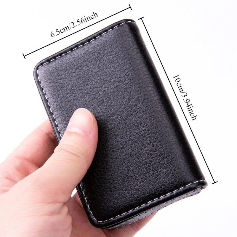 Пакет визиток Креативные подарки Коробка для визиток Коробка для карточек Полная обертка ПУ Коробка для визиток Магнитный держатель для карточек