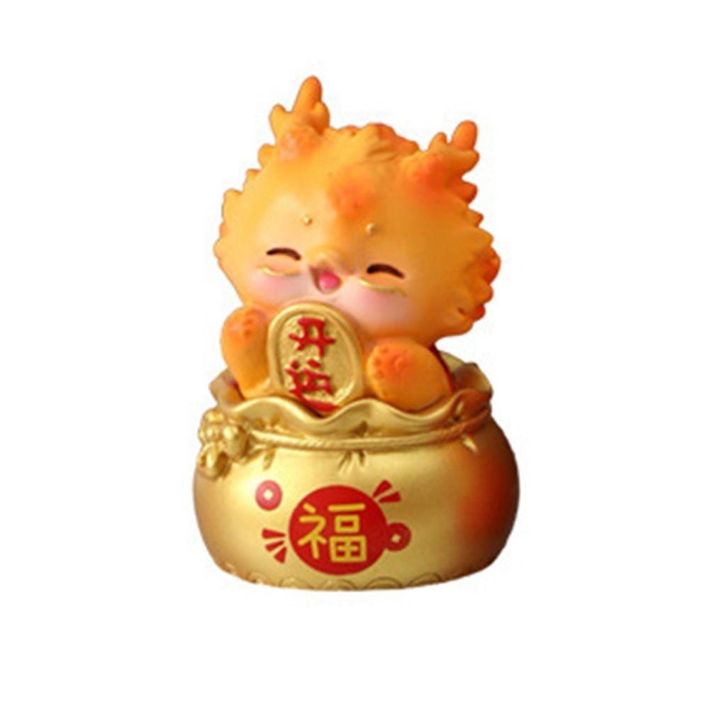 Водонепроницаемые украшения с драконами зодиака, миниатюры драконов из смолы, износостойкие мультяшные украшения на год дракона, приносящие удачу