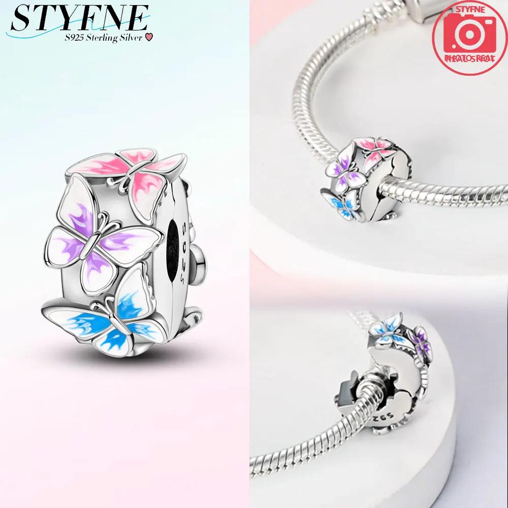 Изысканный цвет Стрекоза Отпечаток лапы Чешуя дракона Клипса Шарм Разделитель Медная бусина Подходит для оригинального ожерелья браслета DIY Подарок Женщинам