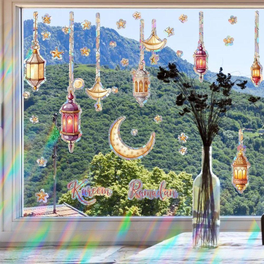 Star Moon Ramadan Kareem Decals Multicolor Mural Eid Mubarak Wall Stickers  Home Decoration