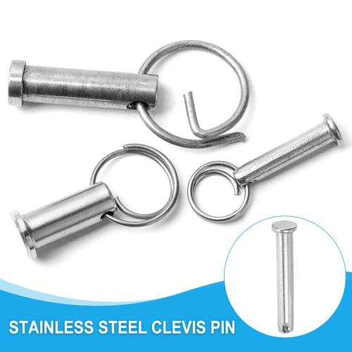PATIKIL Clevis Pins, 10pcs, 6mm X 70mm, Single Hole, 304 Stainless Steel, Flat Head Pins for Machines, Furniture, and Lawn Mowers, Silver