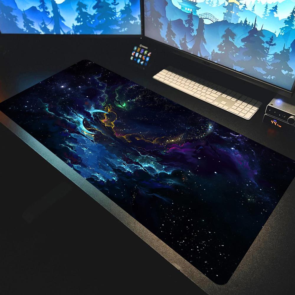 Коврик для мыши Звездная Галактика HD Большой Компьютерный Офисный Игровой Настольный Коврик XXL Резиновый Противоскользящий HD Клавиатура Мышь Космос Настольный Коврик