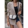 Black-cream Women's Contrast Design Crossbody Bag