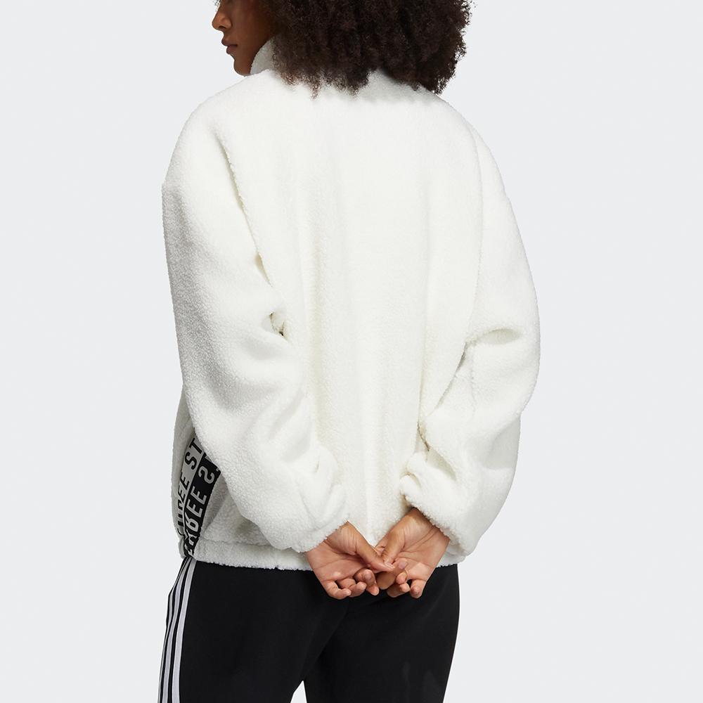 adidas Куртка-боа с боковыми полосками Женская куртка Белая HD0362