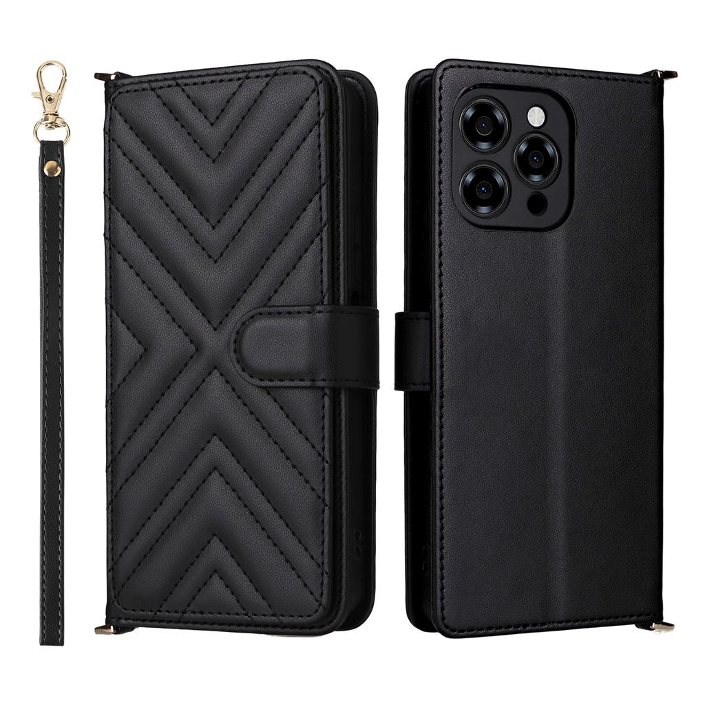 For Doogee Note 58 Pro/Note 58 Wallet Case with Shoulder/Wrist Strap Leather Phone Cover Stand