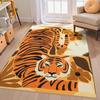 Ковер для гостиной Тигр Животное Украсить Спальню Прикроватный коврик Мягкий Складной Машинная стирка Зона отдыха Нескользящий коврик Alfombra