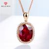 New Large Oval Red Shape Color Treasure Rose Gold Pendant For Women Charm Wedding Engagement Fine Jewelry New Trendy