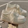 Mesh Surface White Shoes Women's New Summer Mesh Shoes Women's Breathable Thin Shoes Thick Bottom Sports Casual Borad Shoes