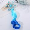 Children's Colorful Wig Hair Clips - Snow Queen - themed Gradient Long Curly Hair Girls' Braided Colorful Rope Headpiece