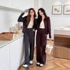 Женский модный кардиган-свитер с длинными рукавами и двойной молнией, брюки, спортивный костюм-двойка, повседневный кардиган для женщин