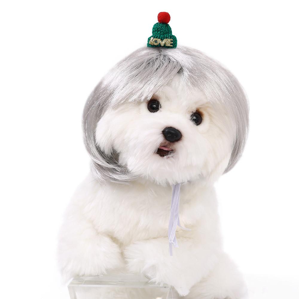 Adorable Pet Wig With Bangs Cute Bob Style For Cats And Dogs In Vibrant Colors