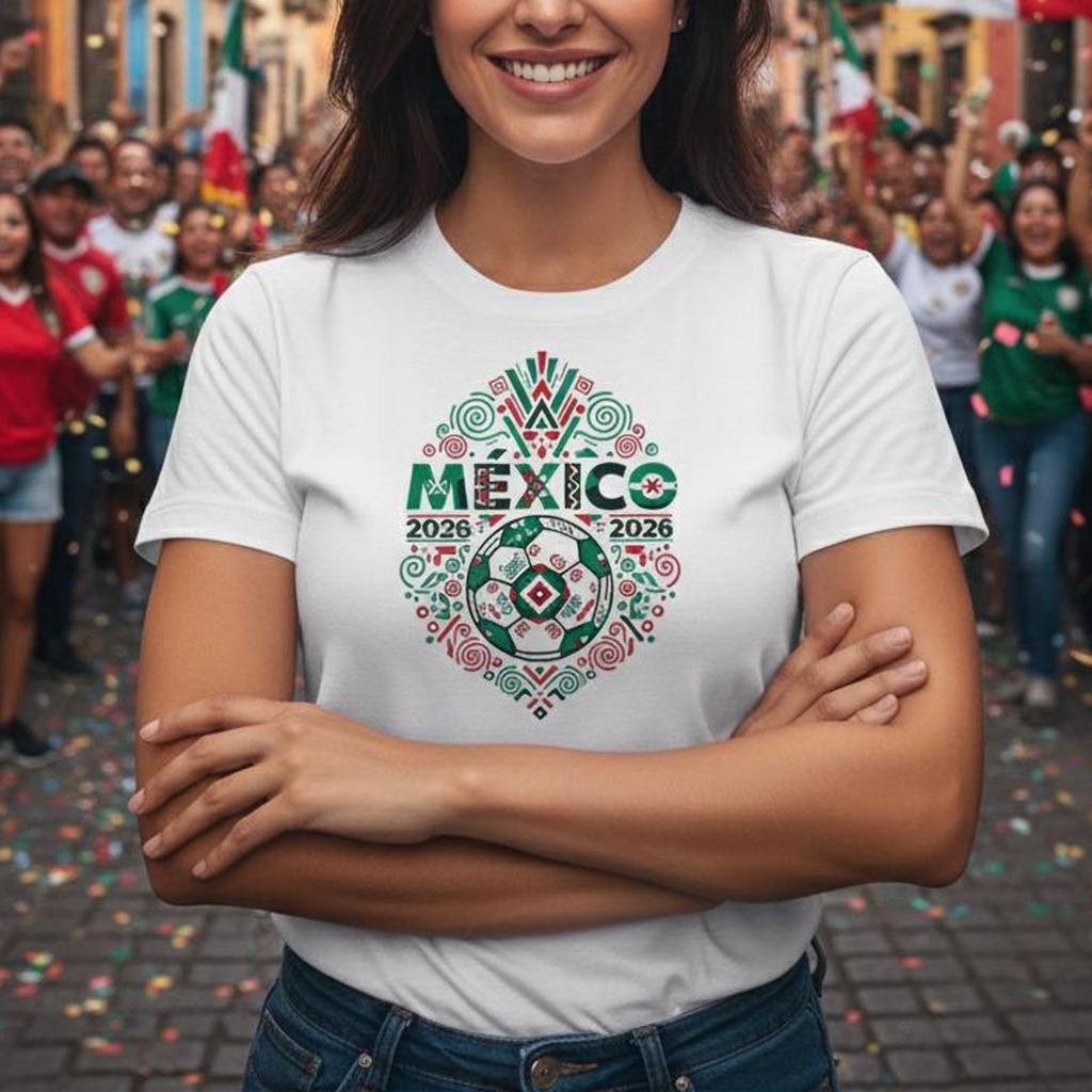 Mexico World Cup 2026 Soccer T-Shirt | Aztec Pattern Football Graphic Tee Unisex