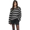 MO&Co. NOIR Series Mohair Wool Blend Striped Knit Sweater