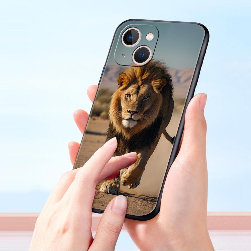Чехол для телефона с изображением животных из Короля Льва для iPhone 17 16 15 Pro Max 11 12 13 14 7 8 Plus SE 2020 X XR XS, мягкий черный