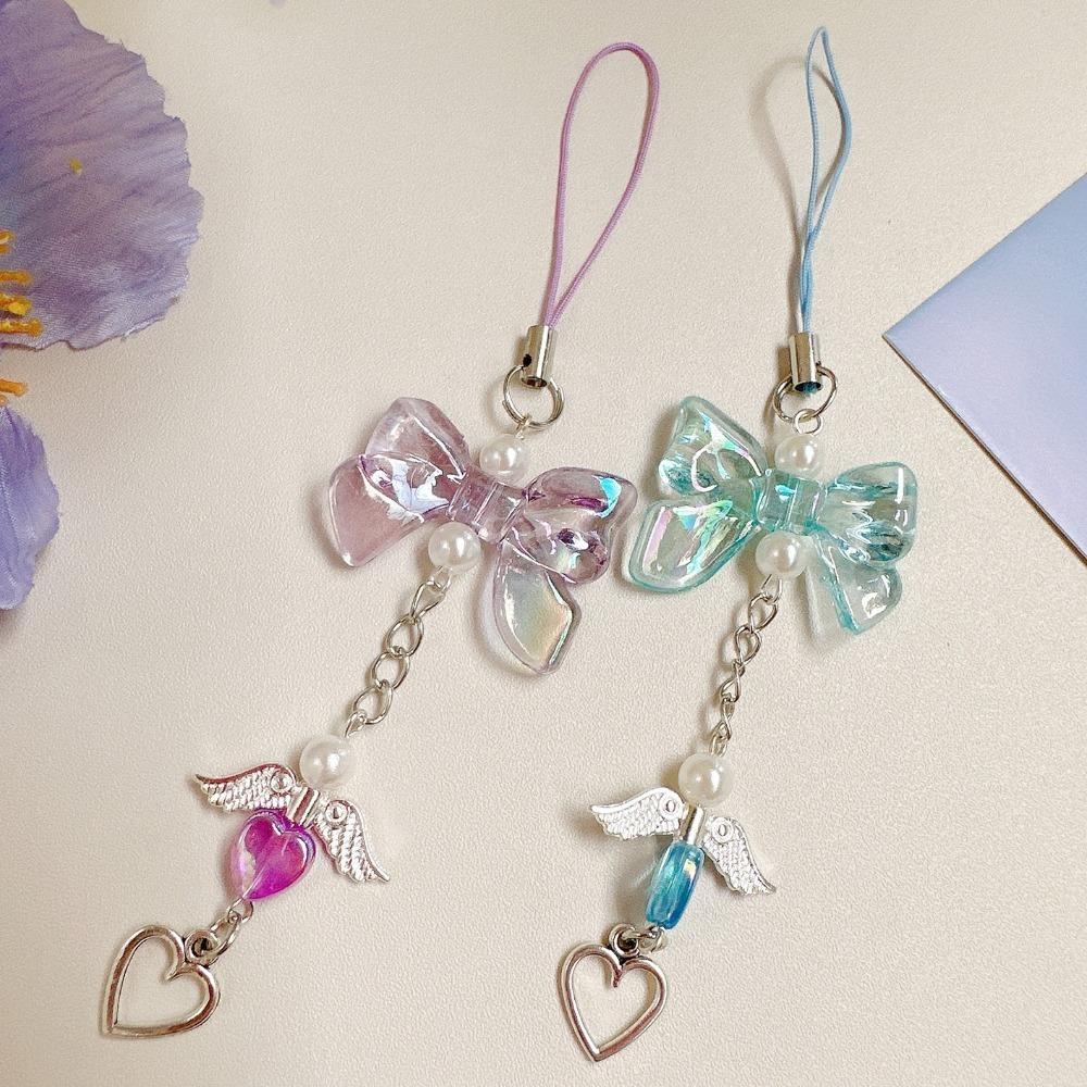 Wings Love Heart Pendant Phone Strap Love Pendant Key Chain Pendant Backpack Pendant  Gift