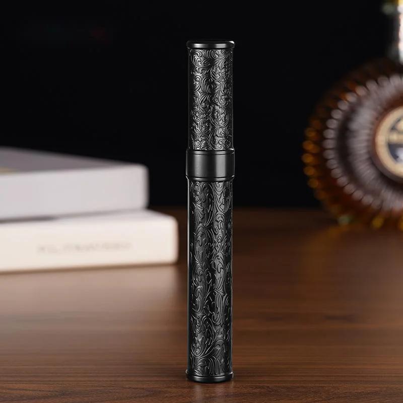 Portable Metal Cigar Case Single Tube Humidor with Moisturizing Seal Cover Waterproof Travel Outdoor Cigar Accessories for Men