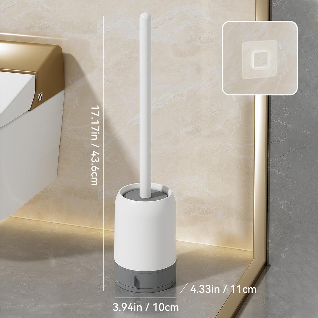 Wall Mounted Extended Handle Toilet Brush With Drain Holder No Dead Corners Toilet Cleaning Brush Bathroom Accessories