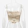 Stretch Satin Diamond Chain Sling Slim Fit Corset Crop Top Women Short Corset Female Summer Camisoles