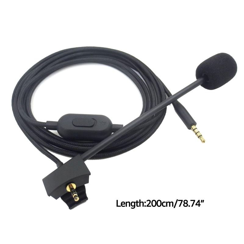 Detachable 3.5mm Gaming Headphone Cable with Control 2M Long for QC35II Gaming Headsets Cord Cable