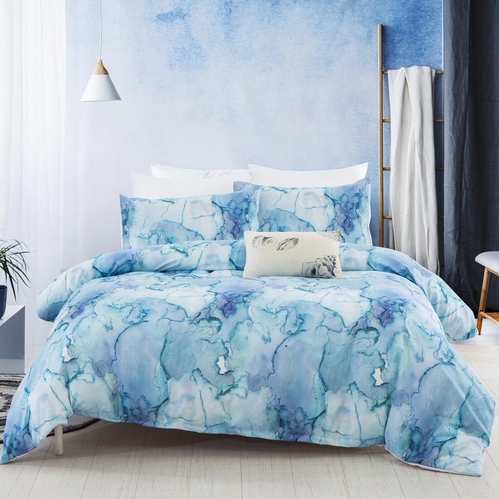 Мраморное одеяло с цветочным принтом Doona, комплект пододеяльников всех размеров, мягкие наволочки, комплект постельного белья